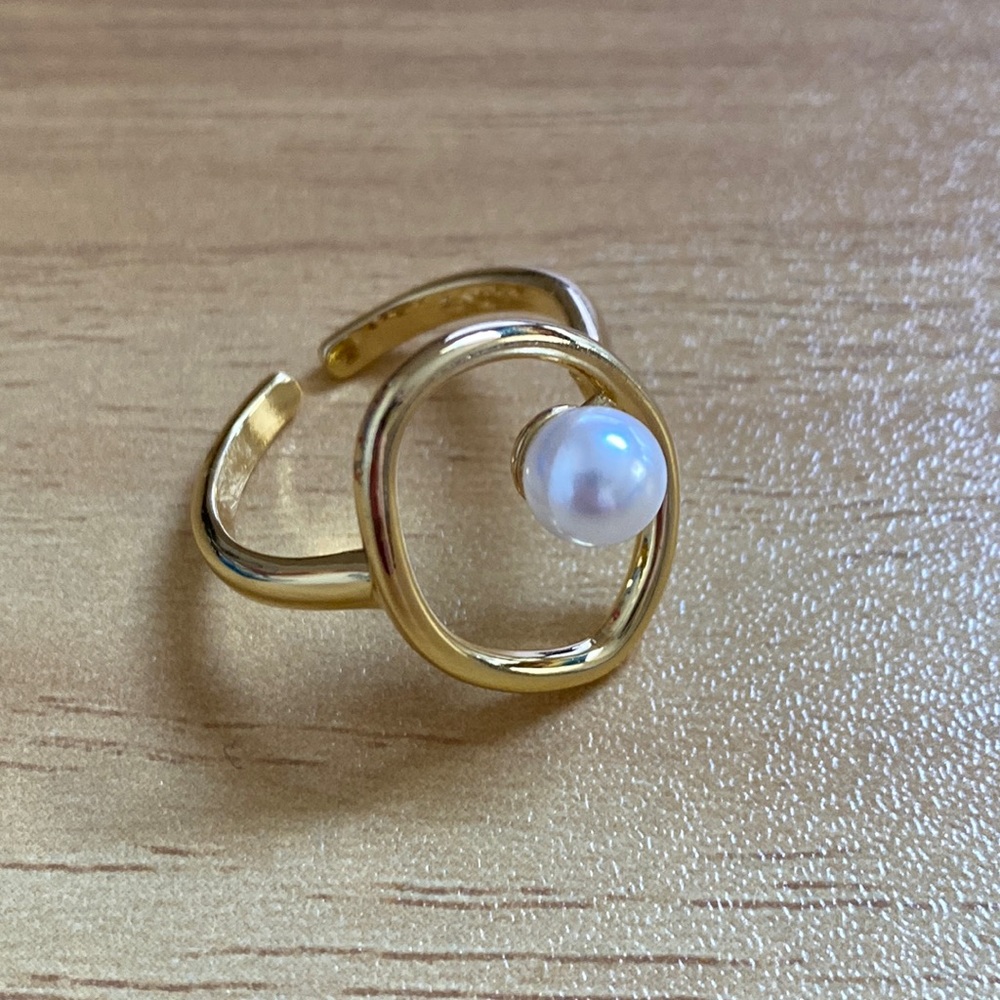 925 Sterling Silver Pearl Opening Rings